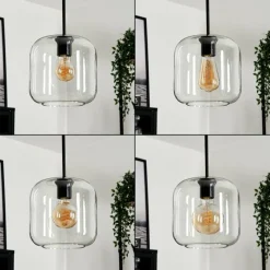 hofstein Suspension Verre 20cm Lauden Clair, 3 lumières