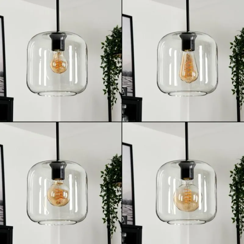 hofstein Suspension Verre 20cm Lauden Clair, 3 lumières