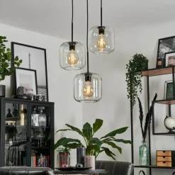 hofstein Suspension Verre 20cm Lauden Clair, 3 lumières