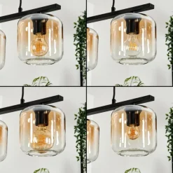 hofstein Suspension Verre 15cm Lauden Ambre, Clair, 3 lumières