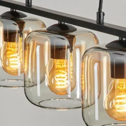 hofstein Suspension Verre 15cm Lauden Ambre, Clair, 3 lumières