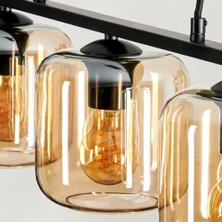 hofstein Suspension Verre 15cm Lauden Ambre, 3 lumières