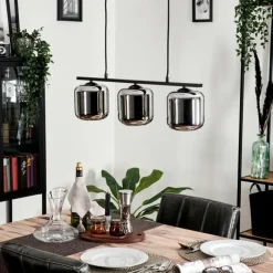 Suspension Verre Fumé-hofstein Suspension Verre 15cm Lauden Fumé, 3 lumières