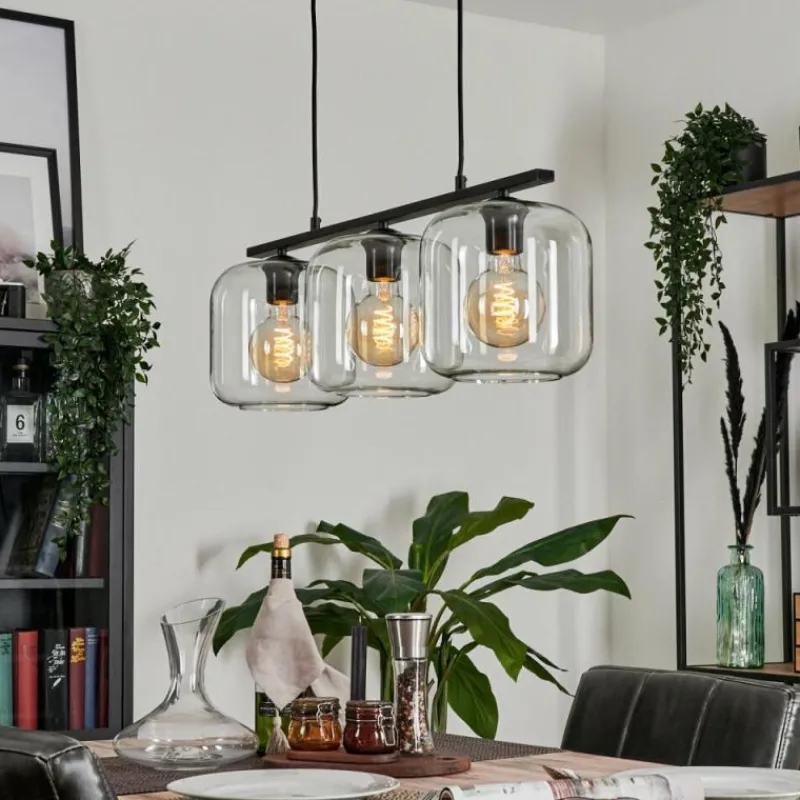 hofstein Suspension Verre 20cm Lauden Clair, 3 lumières