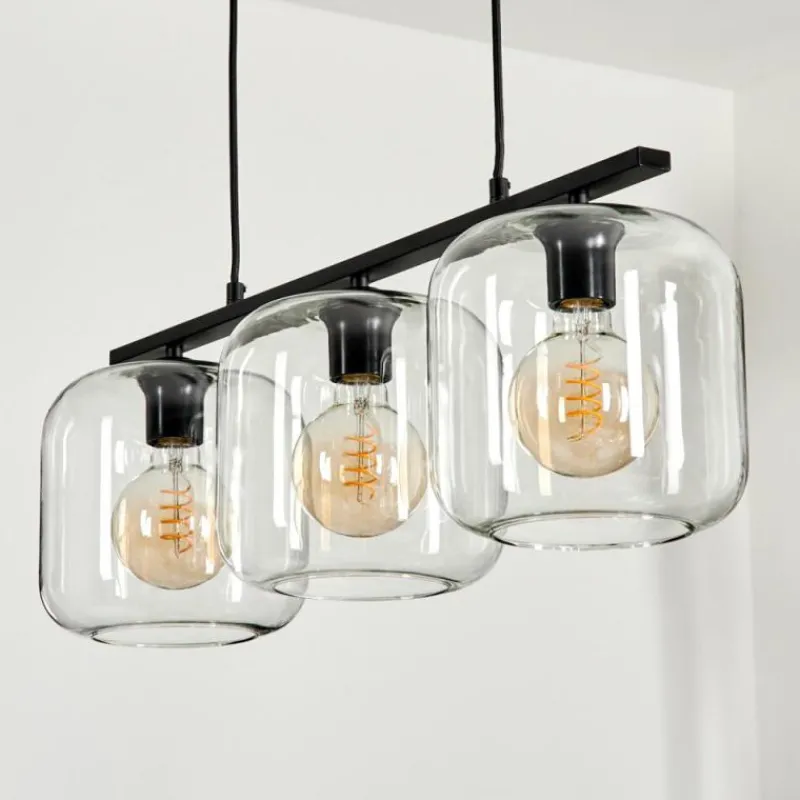 hofstein Suspension Verre 20cm Lauden Clair, 3 lumières