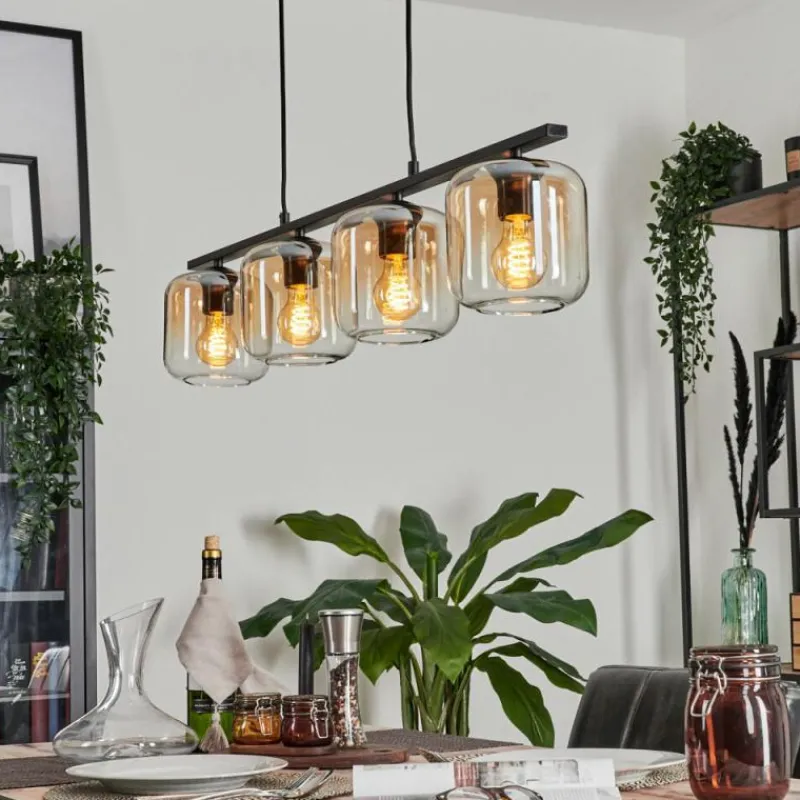 hofstein Suspension Verre 15cm Lauden Clair, 4 lumières