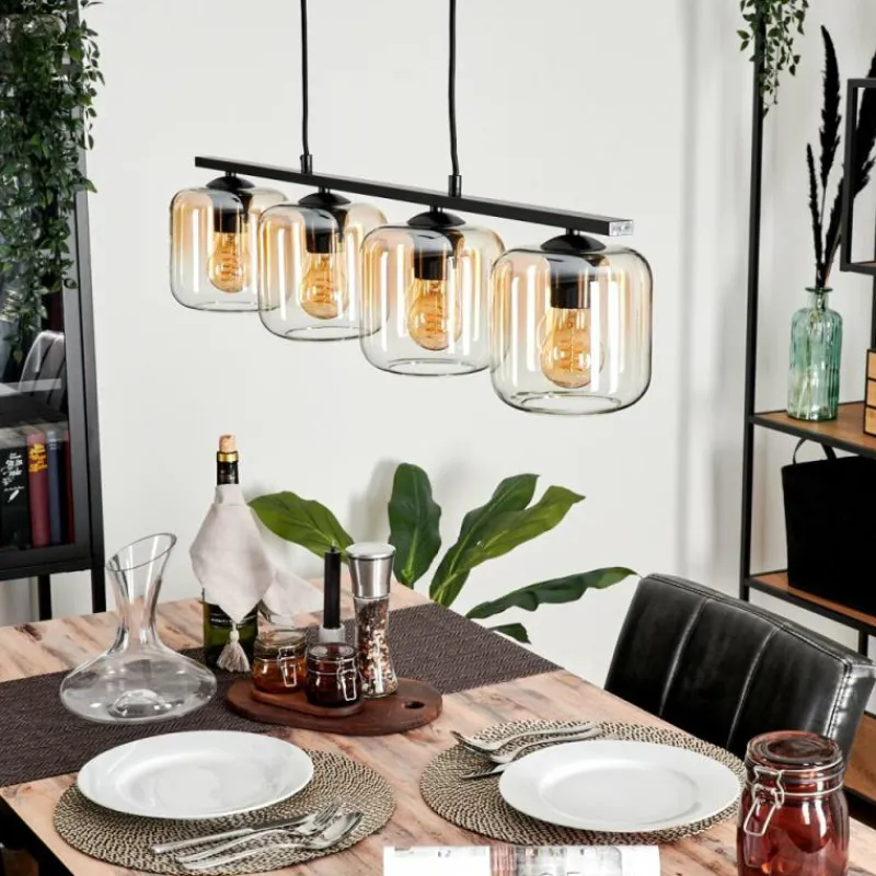 hofstein Suspension Verre 15cm Lauden Clair, 4 lumières