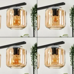 hofstein Suspension Verre 15cm Lauden Ambre, 4 lumières