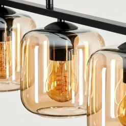 hofstein Suspension Verre 15cm Lauden Ambre, 4 lumières