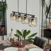 hofstein Suspension Verre 15cm Lauden Clair, Fumé, 4 lumières