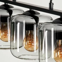 hofstein Suspension Verre 15cm Lauden Clair, Fumé, 4 lumières