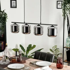 hofstein Suspension Verre 15cm Lauden Fumé, 4 lumières