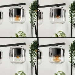 hofstein Suspension Verre 15cm Lauden Clair, Fumé, 4 lumières