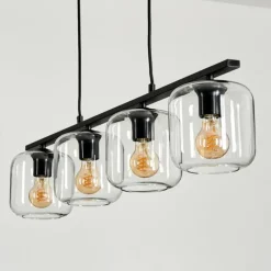 hofstein Suspension Verre 15cm Lauden Clair, 4 lumières