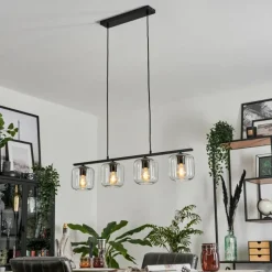 hofstein Suspension Verre 15cm Lauden Clair, 4 lumières