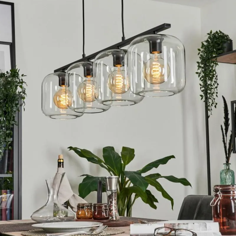 hofstein Suspension Verre 20cm Lauden Clair, 4 lumières