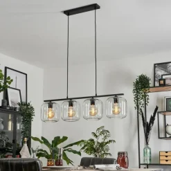 hofstein Suspension Verre 20cm Lauden Clair, 4 lumières