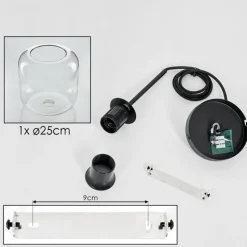 hofstein Suspension Verre 25cm Lauden Clair, 1 lumière