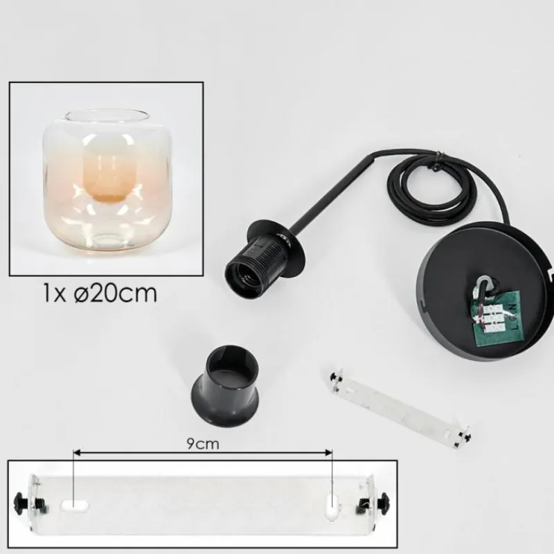 hofstein Suspension Verre 20cm Lauden Ambre, Clair, 1 lumière