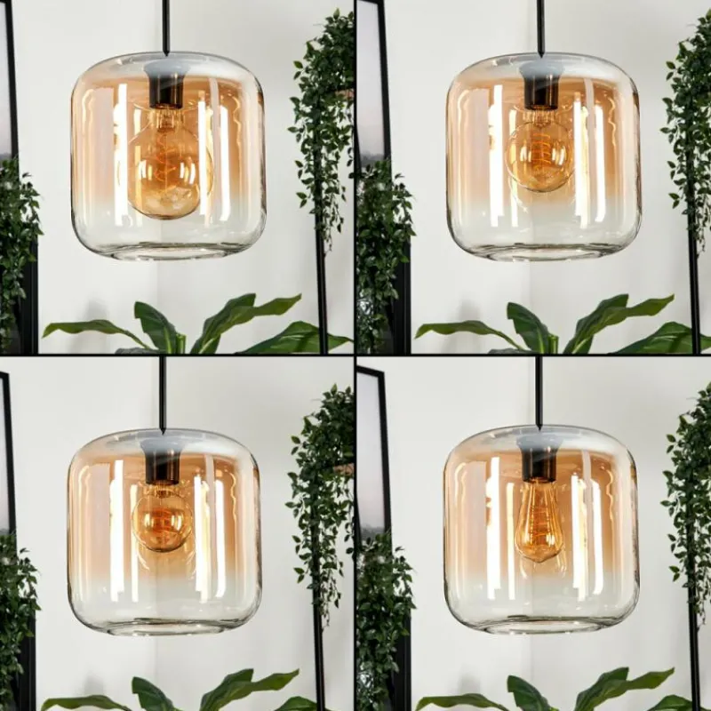 hofstein Suspension Verre 25cm Lauden Ambre, Clair, 1 lumière