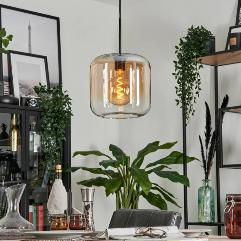 hofstein Suspension Verre 25cm Lauden Ambre, Clair, 1 lumière