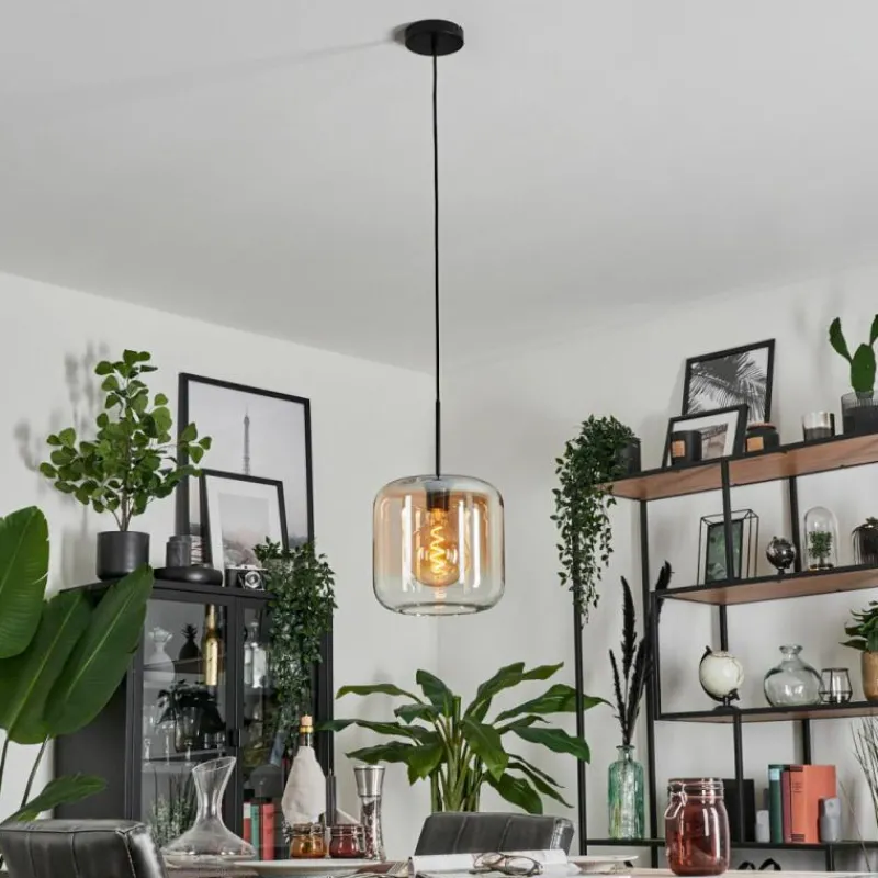 hofstein Suspension Verre 25cm Lauden Ambre, Clair, 1 lumière