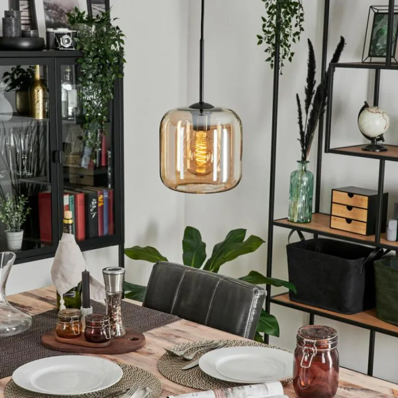 hofstein Suspension Verre 20cm Lauden Ambre, 1 lumière