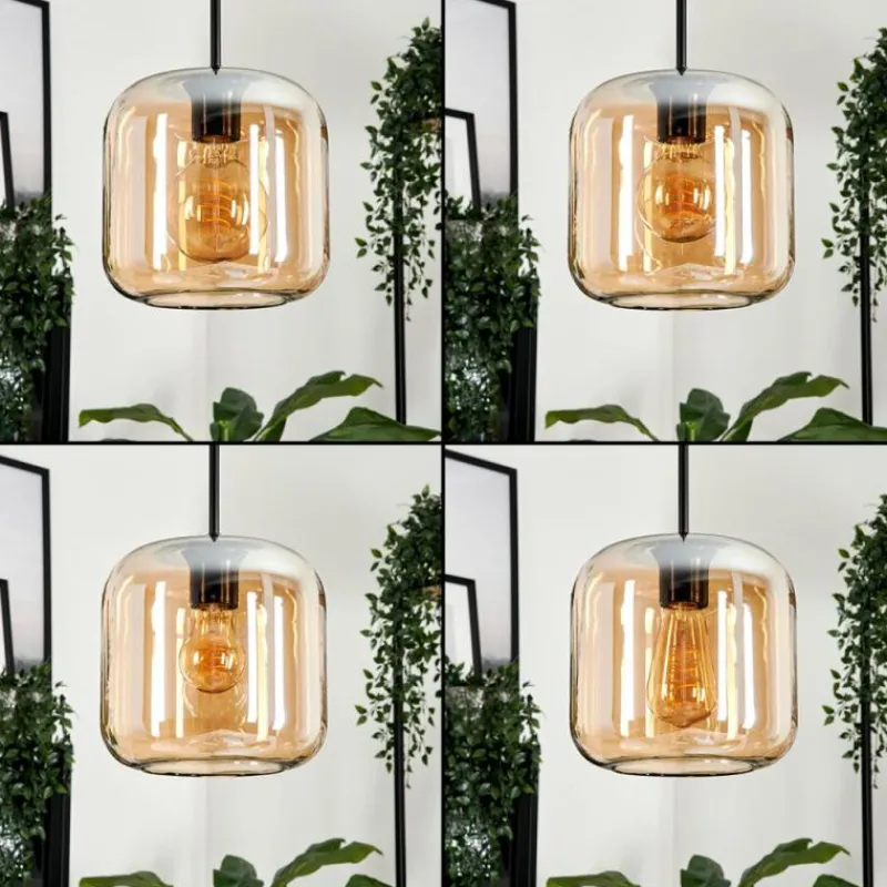 hofstein Suspension Verre 20cm Lauden Ambre, 1 lumière