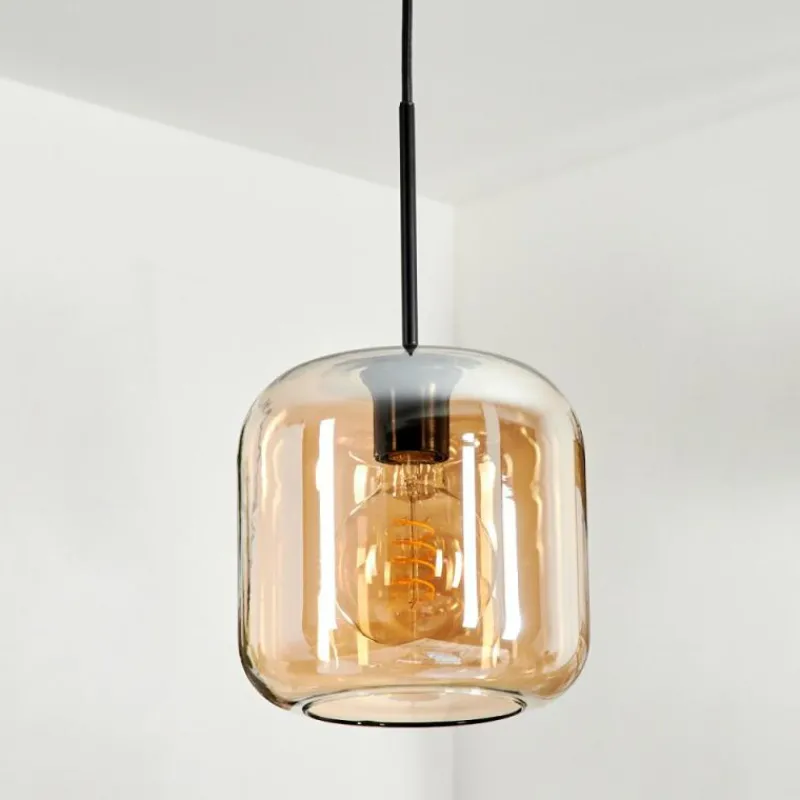 hofstein Suspension Verre 20cm Lauden Ambre, 1 lumière