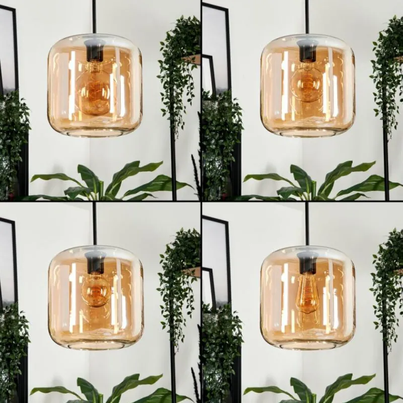hofstein Suspension Verre 25cm Lauden Ambre, 1 lumière