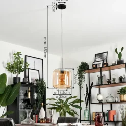 hofstein Suspension Verre 25cm Lauden Ambre, 1 lumière