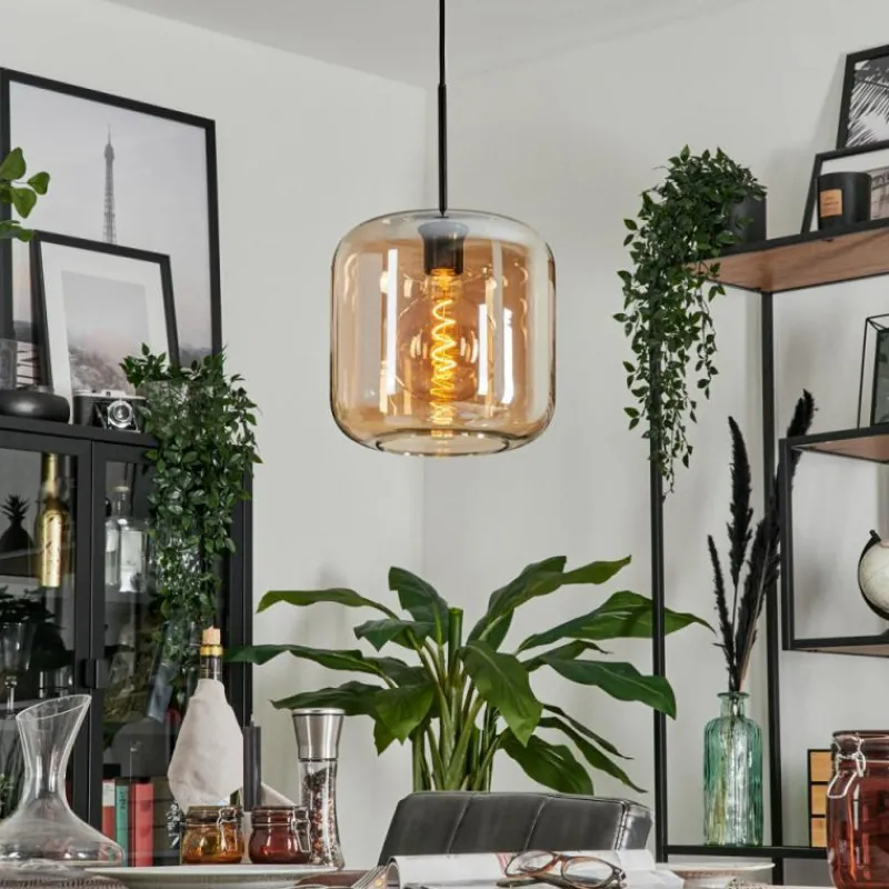 hofstein Suspension Verre 25cm Lauden Ambre, 1 lumière