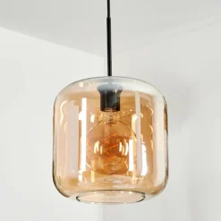 hofstein Suspension Verre 25cm Lauden Ambre, 1 lumière