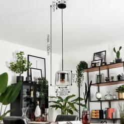 hofstein Suspension Verre 20cm Lauden Clair, Fumé, 1 lumière