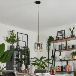 hofstein Suspension Verre 20cm Lauden Clair, Fumé, 1 lumière