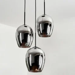 Suspension Verre Fumé-hofstein Suspension Verre 20cm Vevino Chrome, Fumé, 3 lumières