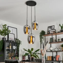 Suspension Verre Fumé-hofstein Suspension Verre 20cm Vevino Chrome, Fumé, 3 lumières