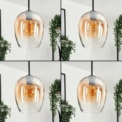 hofstein Suspension Verre 20cm Vevino Noir, 1 lumière