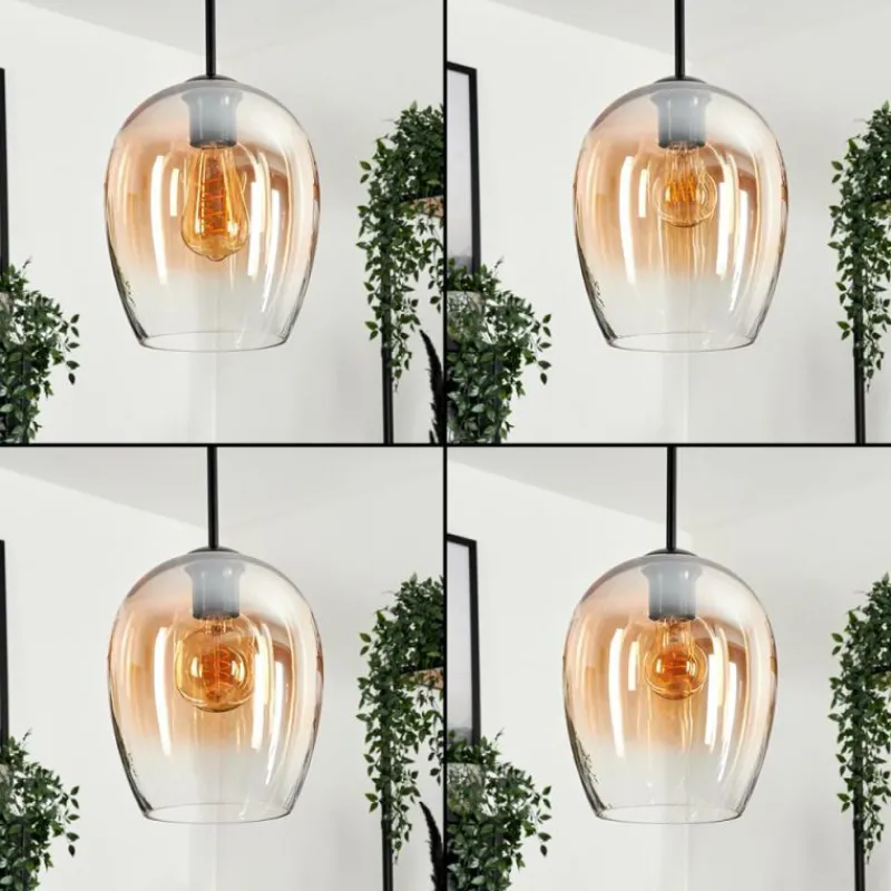 hofstein Suspension Verre 20cm Vevino Noir, 1 lumière