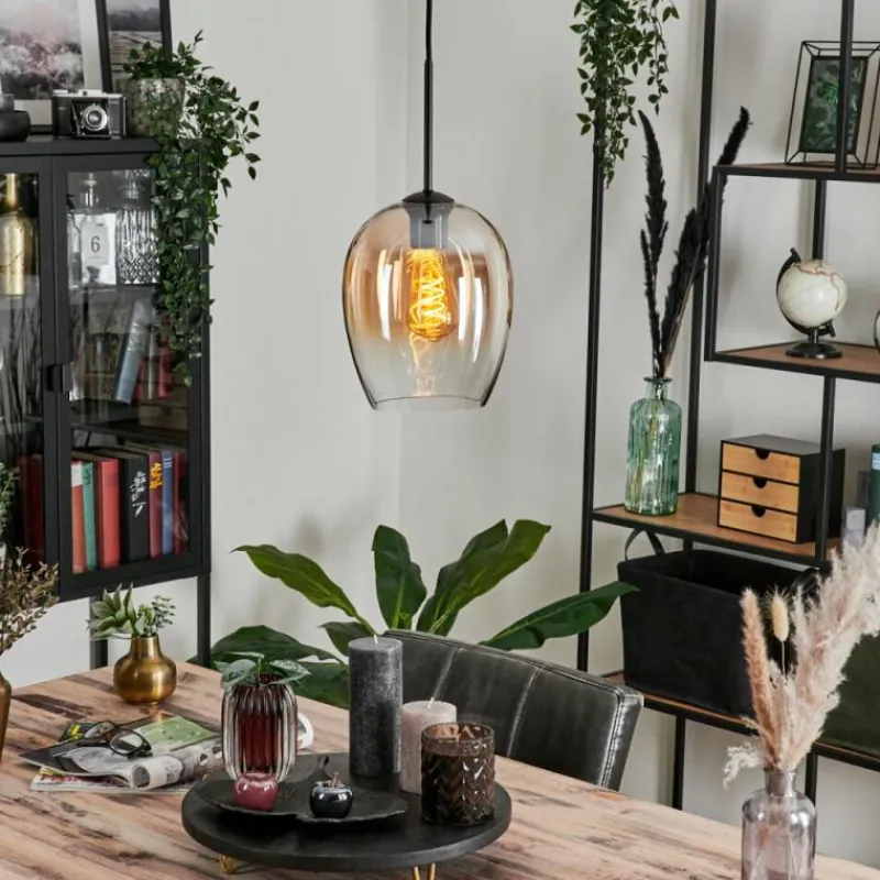 hofstein Suspension Verre 20cm Vevino Noir, 1 lumière