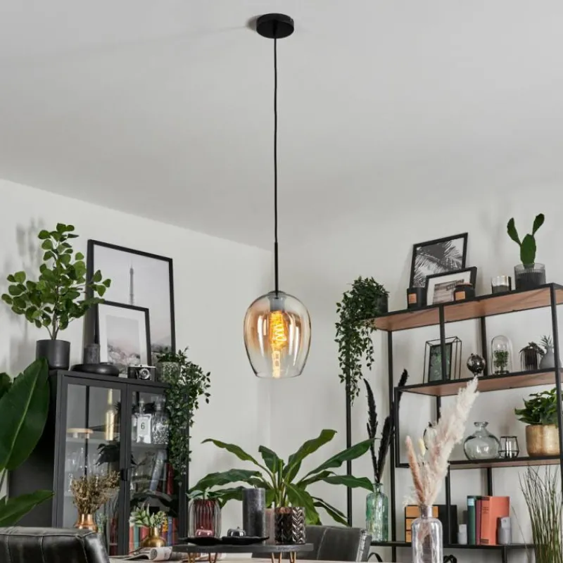 hofstein Suspension Verre 20cm Vevino Noir, 1 lumière