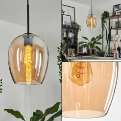 hofstein Suspension Verre 20cm Vevino Ambre, 1 lumière