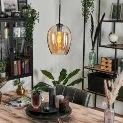 hofstein Suspension Verre 20cm Vevino Ambre, 1 lumière