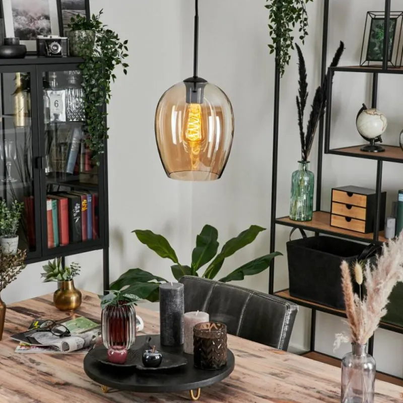 hofstein Suspension Verre 20cm Vevino Ambre, 1 lumière