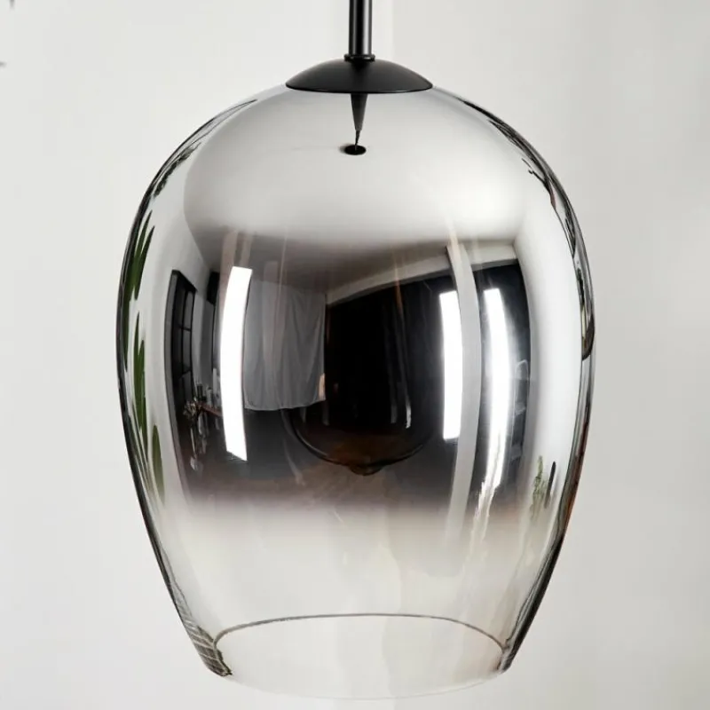 Suspension Verre Fumé-hofstein Suspension Verre 20cm Vevino Chrome, Clair, Fumé, 1 lumière