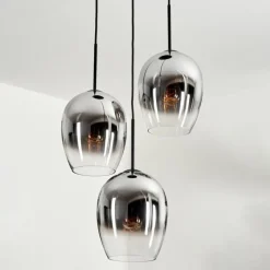 Suspension Verre Fumé-hofstein Suspension Verre 20cm Vevino Chrome, Clair, Fumé, 3 lumières