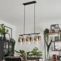 Suspension Verre Fumé-hofstein Suspension Verre 20cm Vevino Chrome, Clair, Fumé, 3 lumières