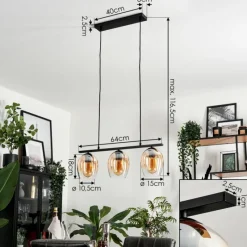 hofstein Suspension Verre 15cm Vevino Clair, 3 lumières