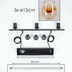 hofstein Suspension Verre 15cm Vevino Clair, 3 lumières