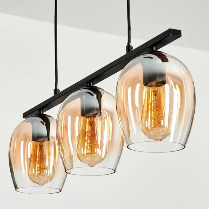 hofstein Suspension Verre 15cm Vevino Clair, 3 lumières